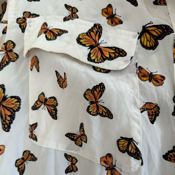 Equipment Butterfly Print Button Down Silk Shirt - Picture 6 of 11